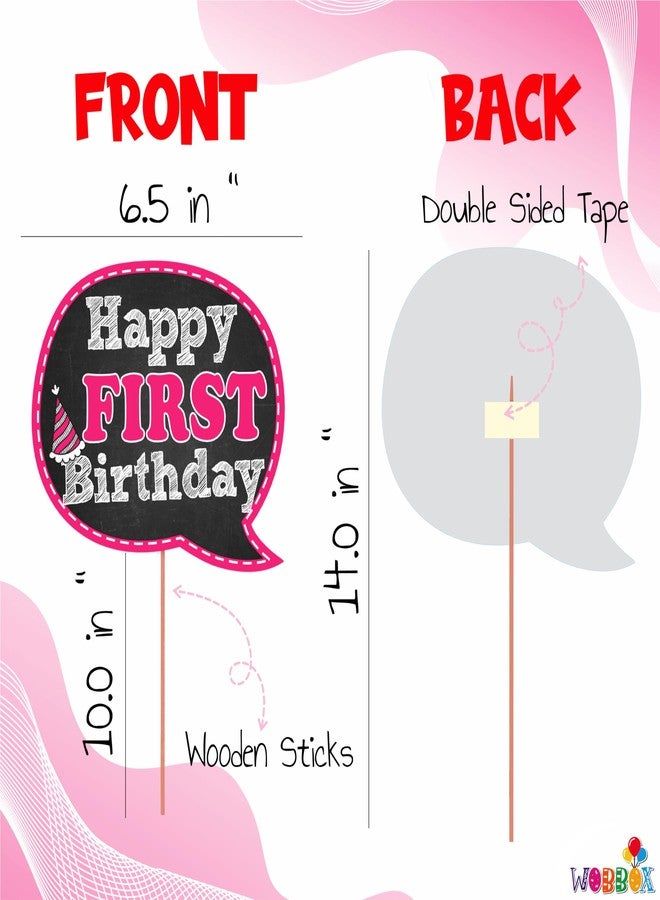 ووبوكس دعائم حفلة تصوير عيد الميلاد الأول من وووبوكس - لون وردي للفتيات الصغيرات، زينة عيد الميلاد الأول للفتيات، أدوات تزيين حفلات الأطفال - Image 3